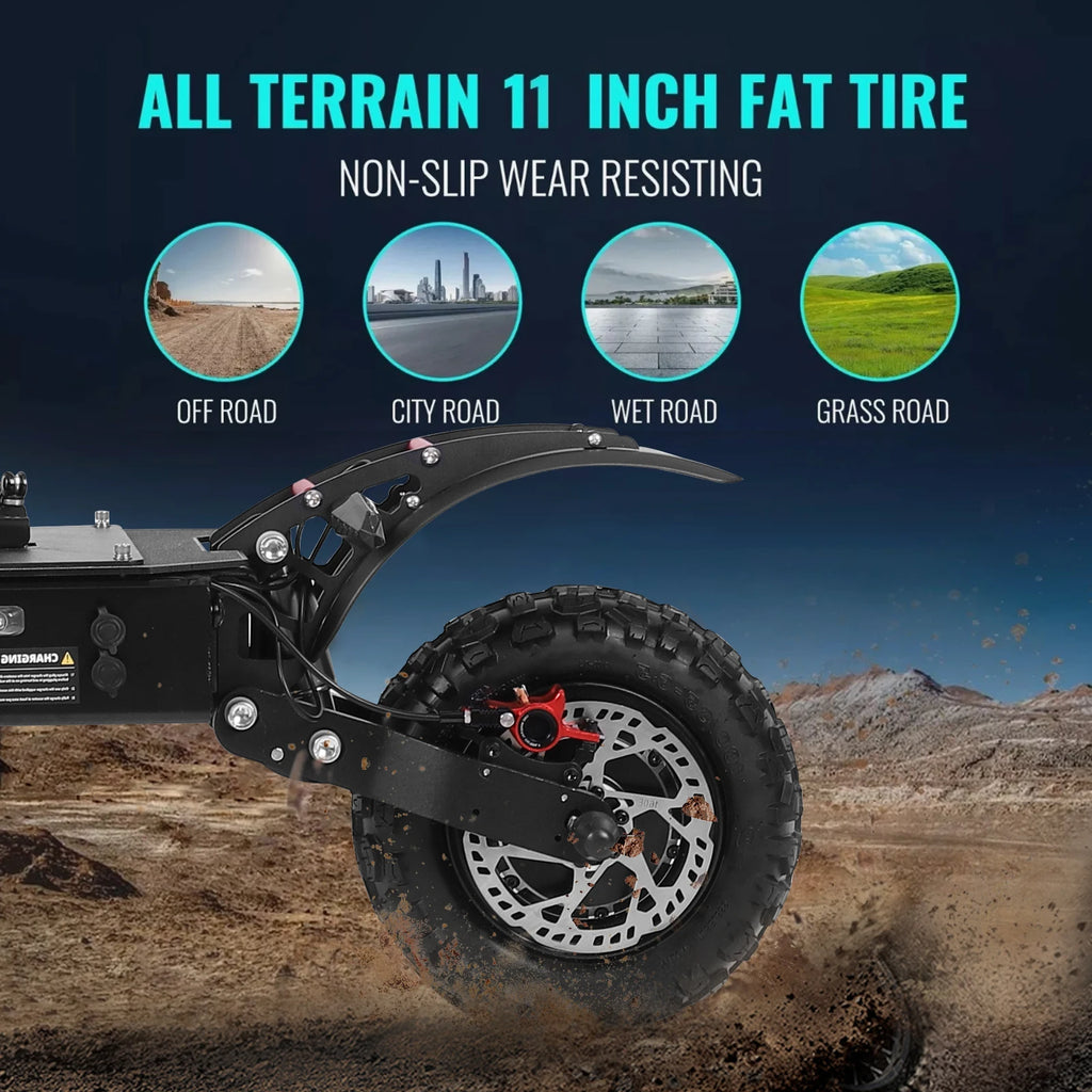 FREEBOY Electric Scooter Powerful 11-inch Foldable Hybrid Dual-suspension Adult Off-road E-Scooter for Adults Portable