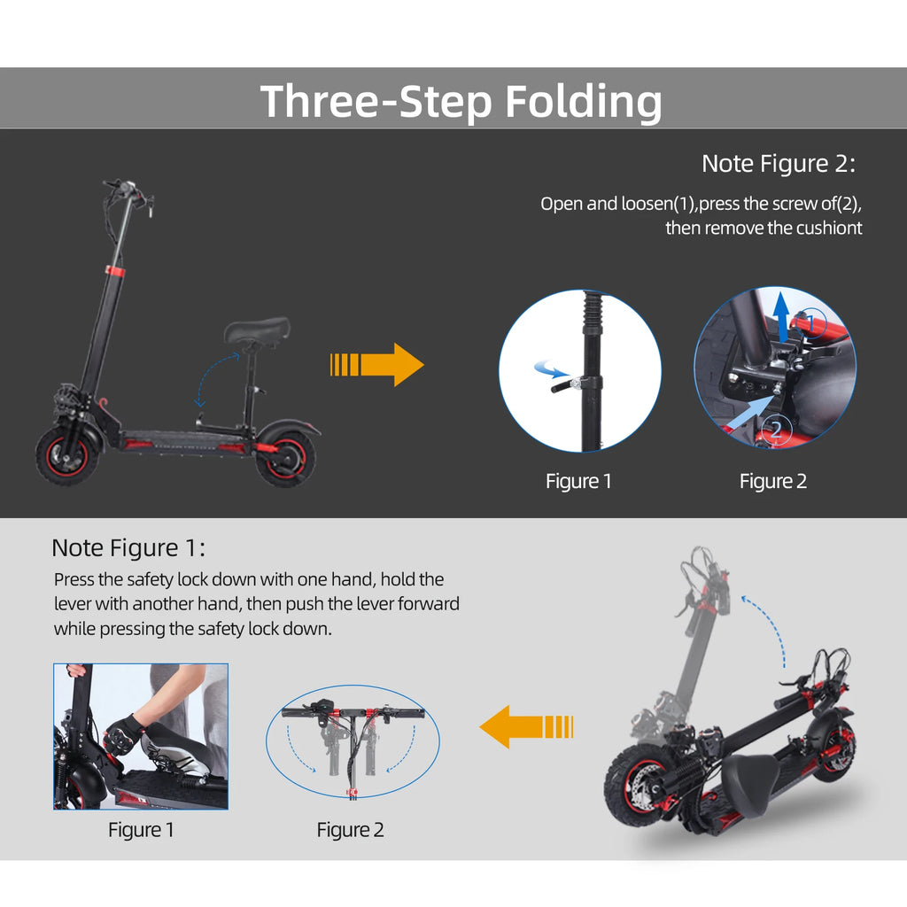 Electric Scooter for Adults - 11" Off-Road Tires, 50km/h, 65km Range, Foldable & IPX5  Escooter