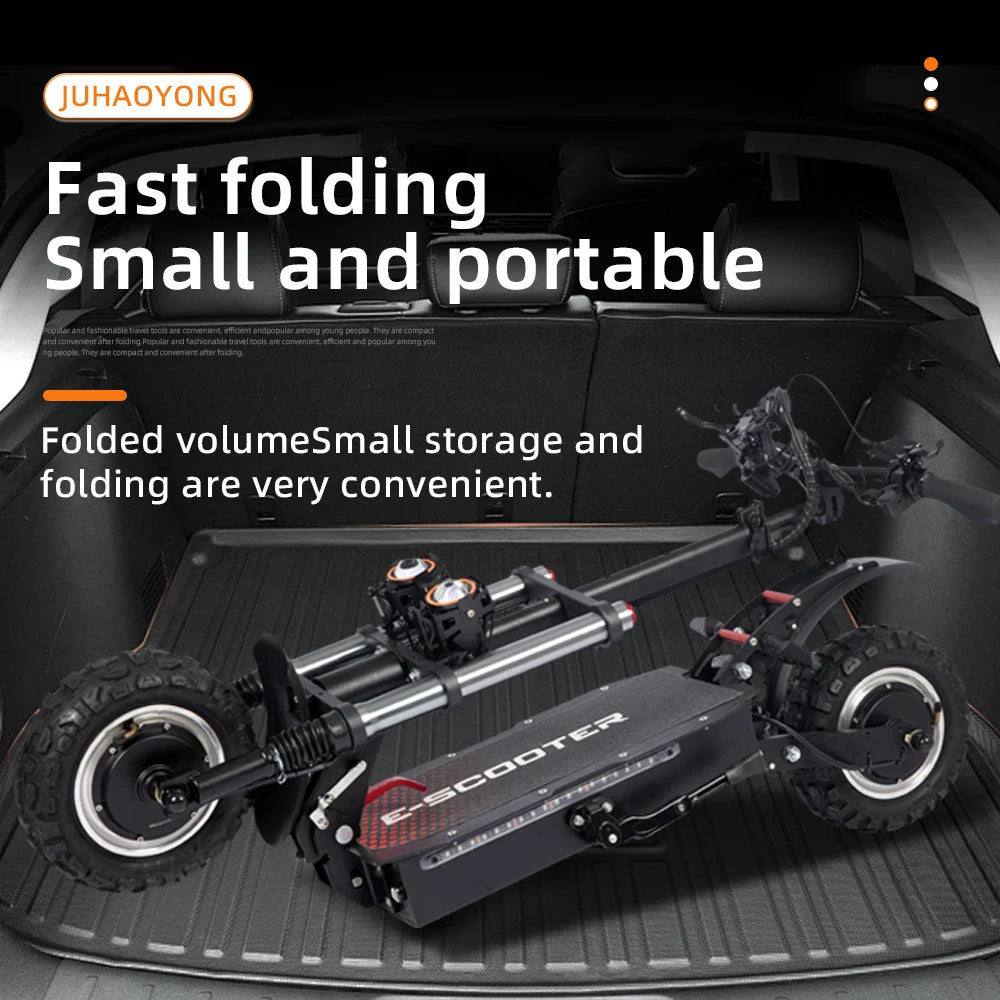 FREEBOY Electric Scooter Powerful 11-inch Foldable Hybrid Dual-suspension Adult Off-road E-Scooter for Adults Portable