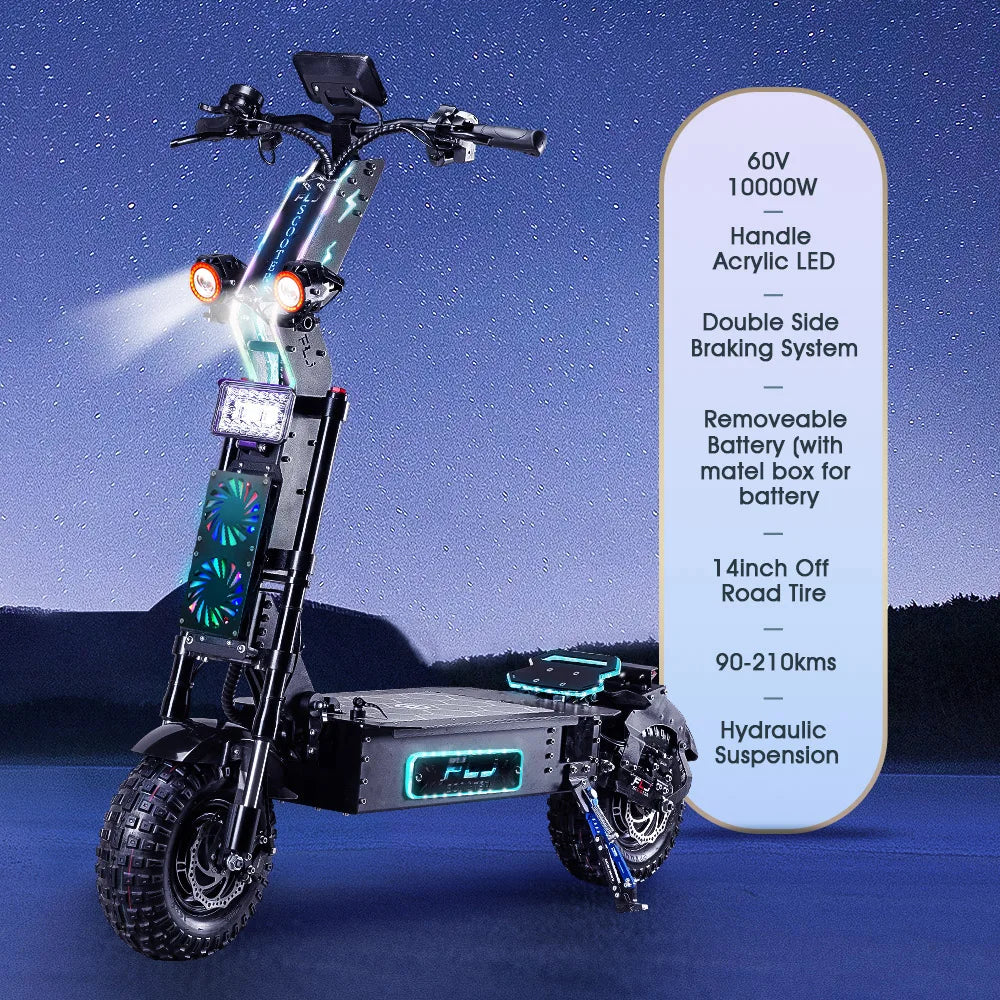FLJ X14 72V Two Motors Escooter with Removable Battery High Powerful Electric Scooter