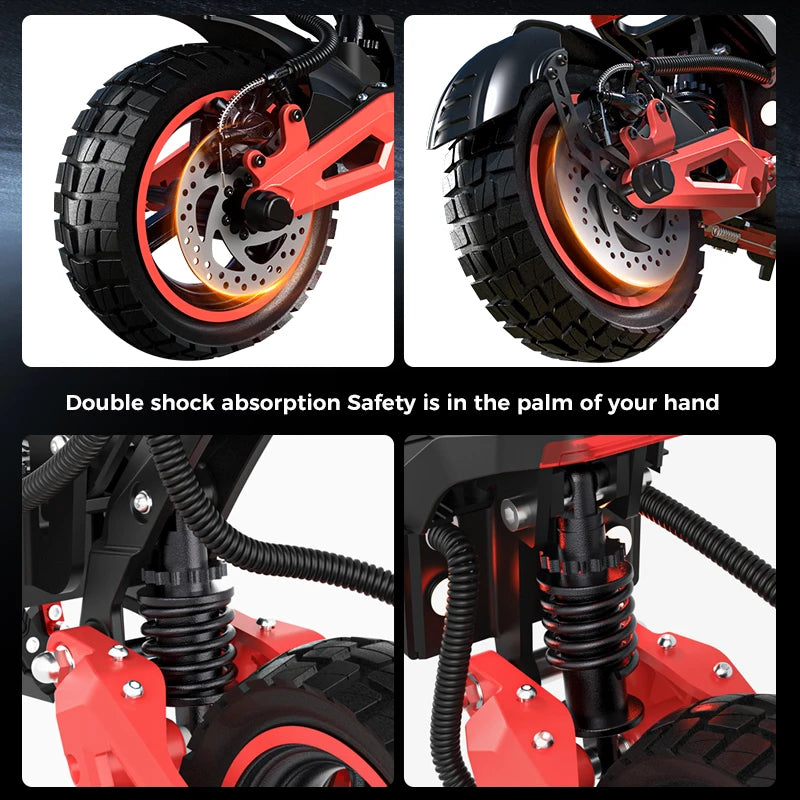 Freeboy Foldable Waterproof Electric Scooter Dual Suspension High Speed Long Range 11 Inch Off-road for Adult