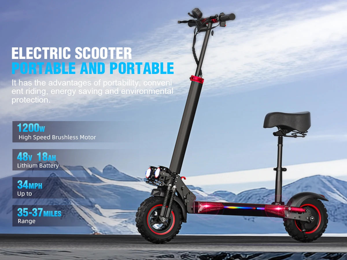 Electric Scooter for Adults - 11" Off-Road Tires, 50km/h, 65km Range, Foldable & IPX5  Escooter