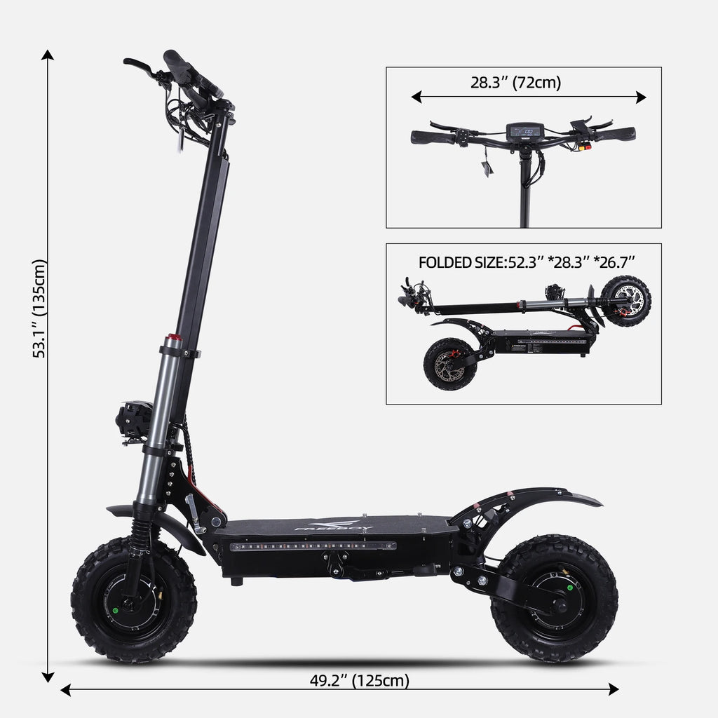 FREEBOY Electric Scooter Powerful 11-inch Foldable Hybrid Dual-suspension Adult Off-road E-Scooter for Adults Portable