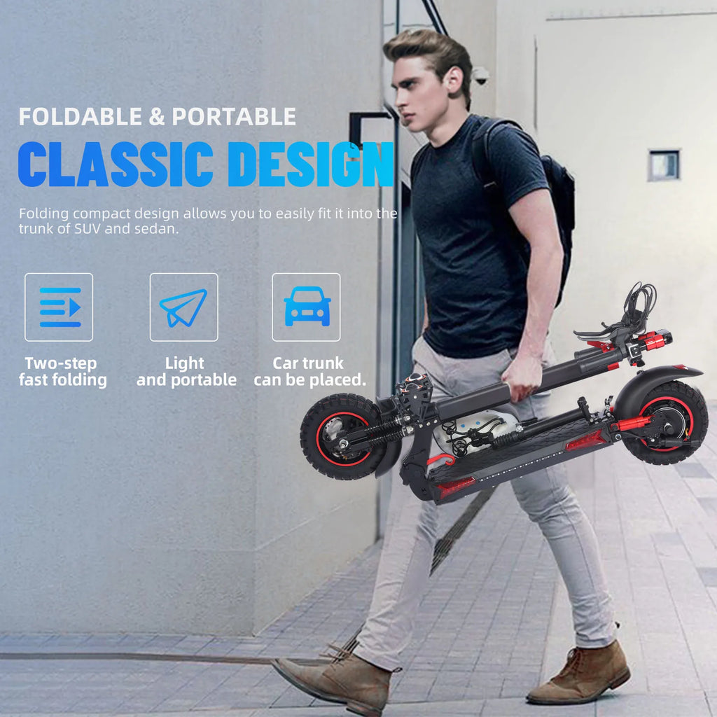 Electric Scooter for Adults - 11" Off-Road Tires, 50km/h, 65km Range, Foldable & IPX5  Escooter