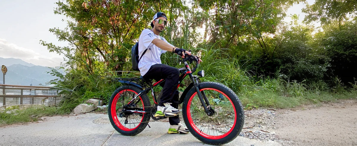 EOEOTWO 26" Fat Tire Electric Bike for Adults, 1000W Motor 1500W Peak, 48V 15Ah Battery, 34 MPH Max Speed, Up to 60 Miles Long Range